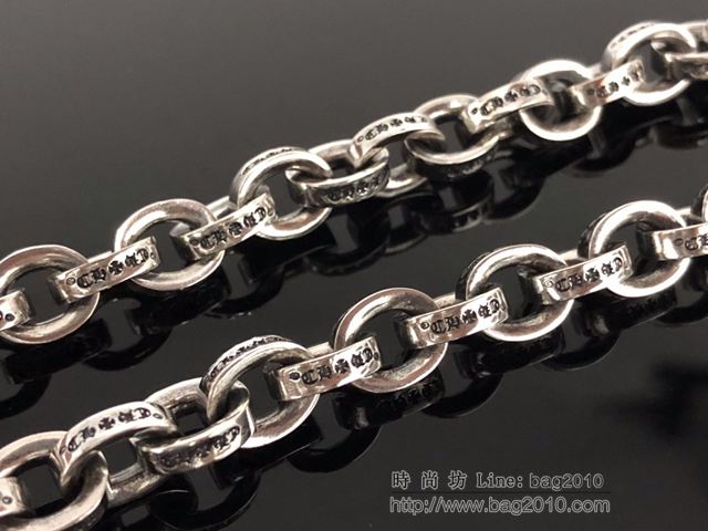 chrome hearts銀飾 925純銀 純手工制 克羅心大碼paperchain項鏈  gjc1548